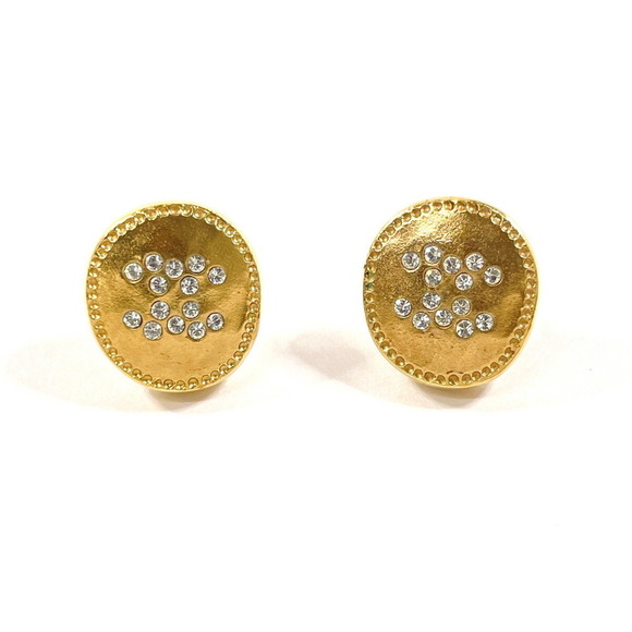 CHANEL Gold Logo Earrings - Picture 1 of 6